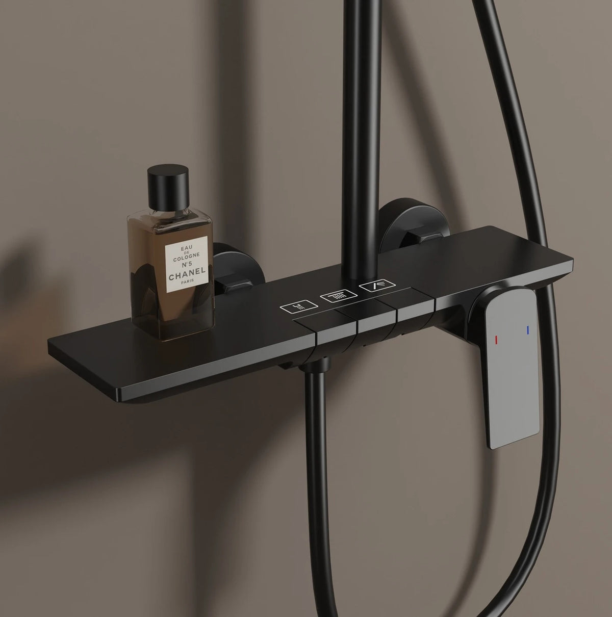 Rose Gold Piano Bathroom Shower System Solid Brass