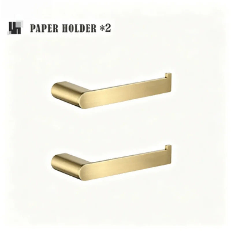 Brushed Gold Bathroom Toilet Brush Holder Toilet Paper