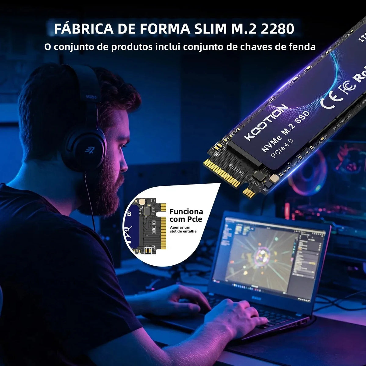 Kootion M2 Nvme Ssd 1tb Gen4 7200mb/S Pcie4