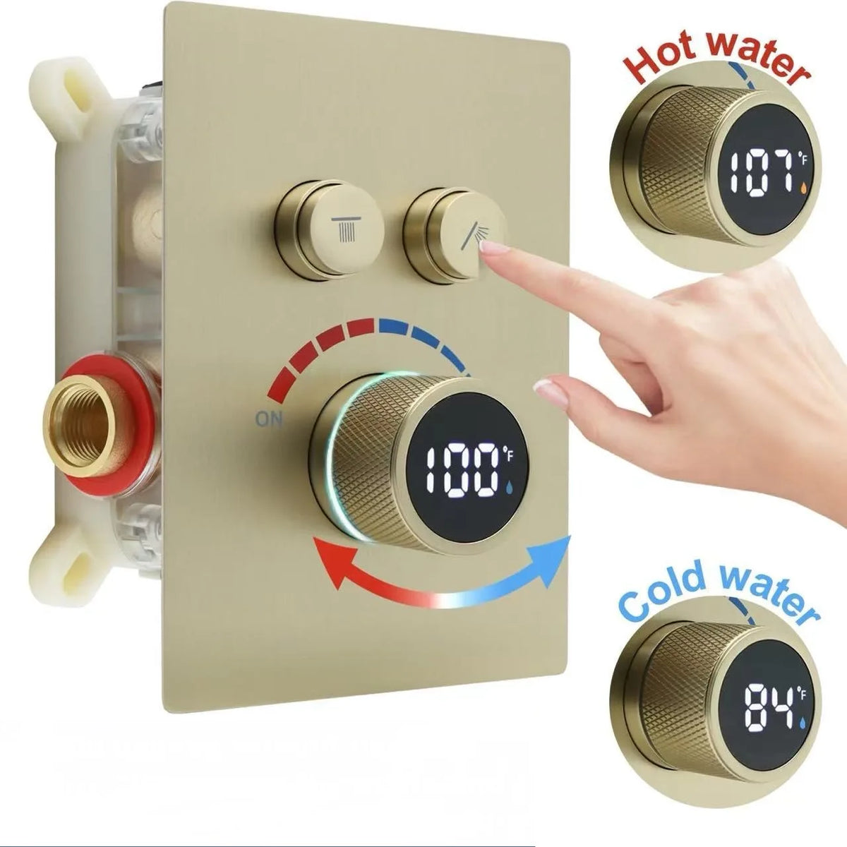 Digital Or Way Water Out Wall Mounted Black