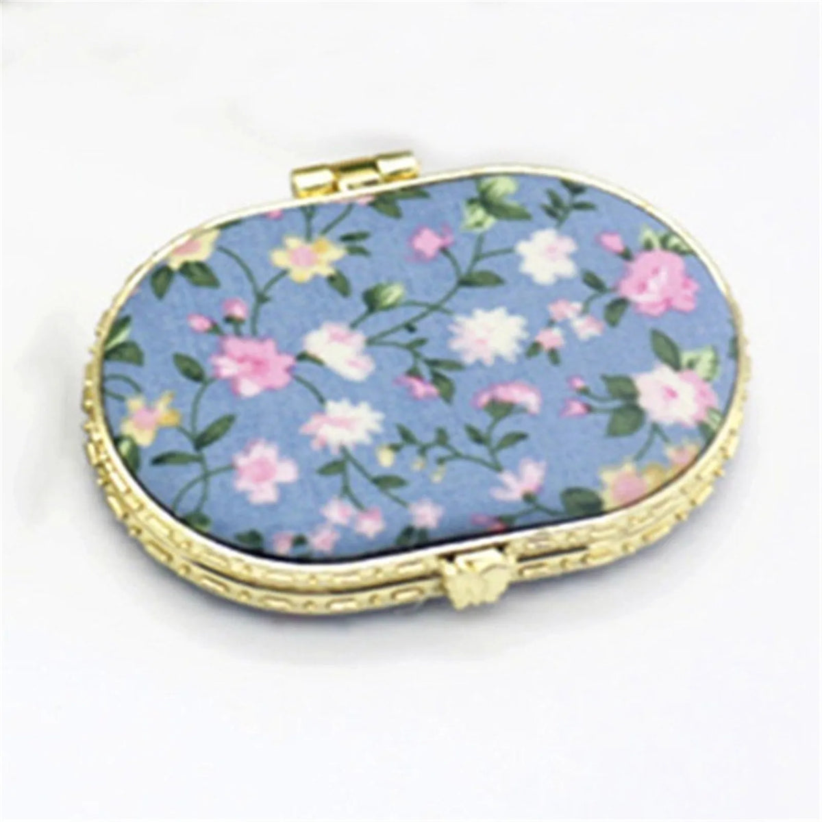 Vintage Foldable Makeup Mirror Mini Heart Round Makeup