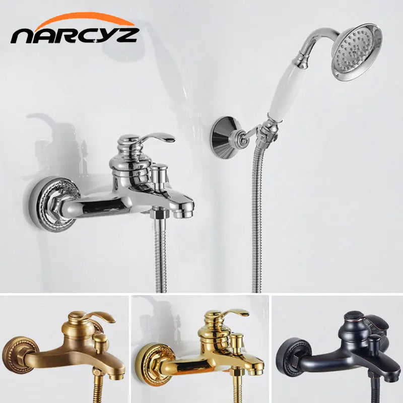 French Brass Simple Shower Spray Handheld Shower Head