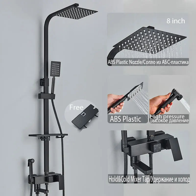 Black Shower Faucet Ways Showers Faucet Systems Adjustable