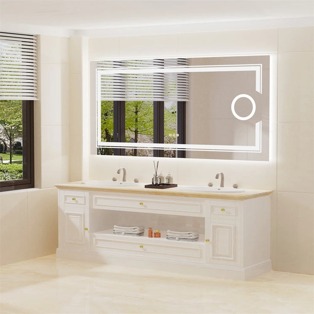 Luvodi Led Mirror Bathroom Wall Mounted Magnifying Mirror