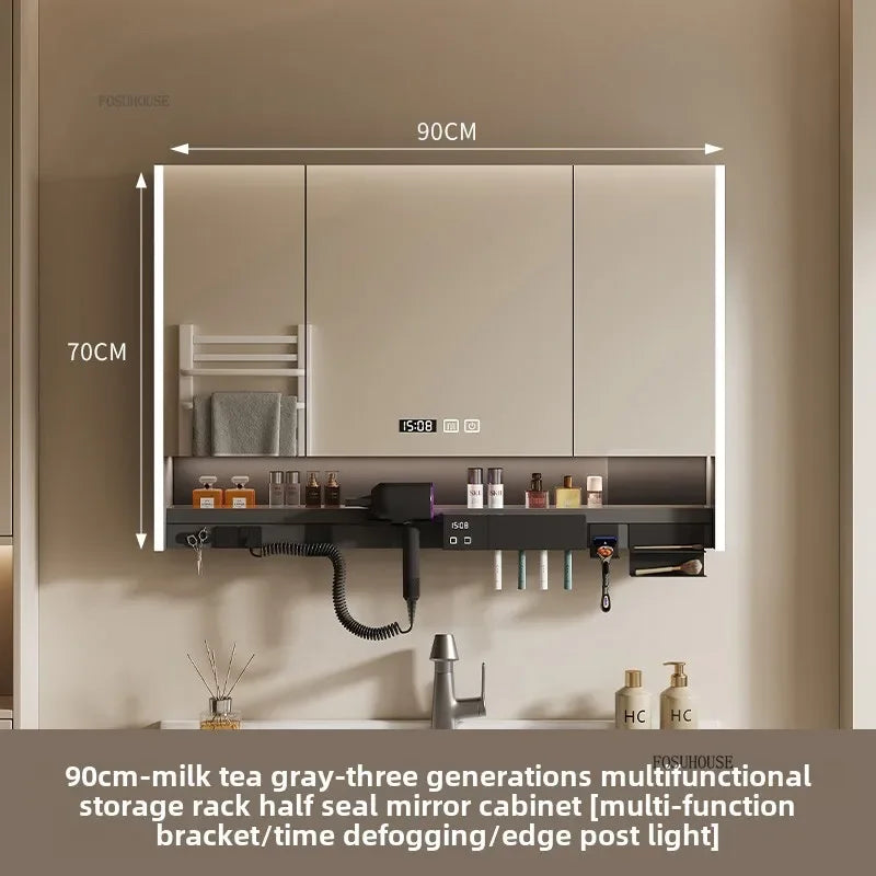 Smart Bathroom Mirror Storage Cabinet Light Bathroom Mirror