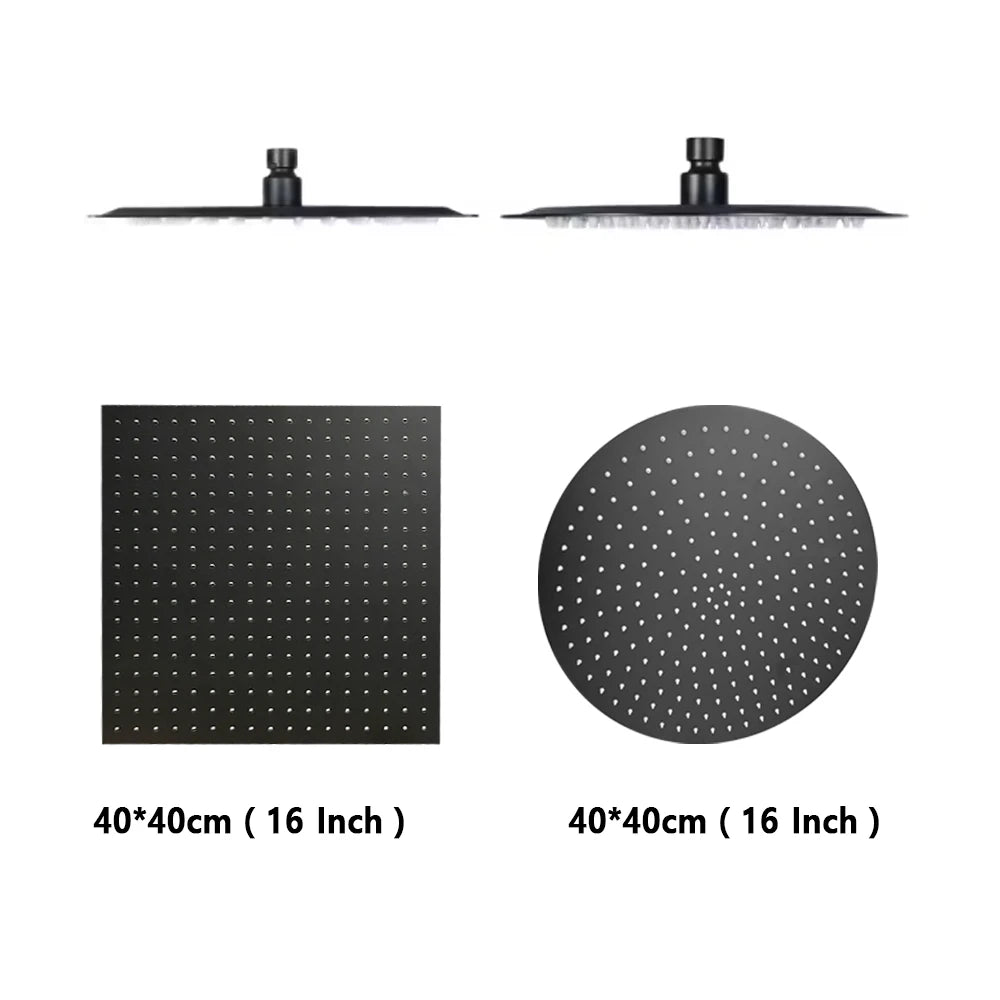 Square Round 16/20/24 Inch Bathroom Shower Head Ultra-Thin