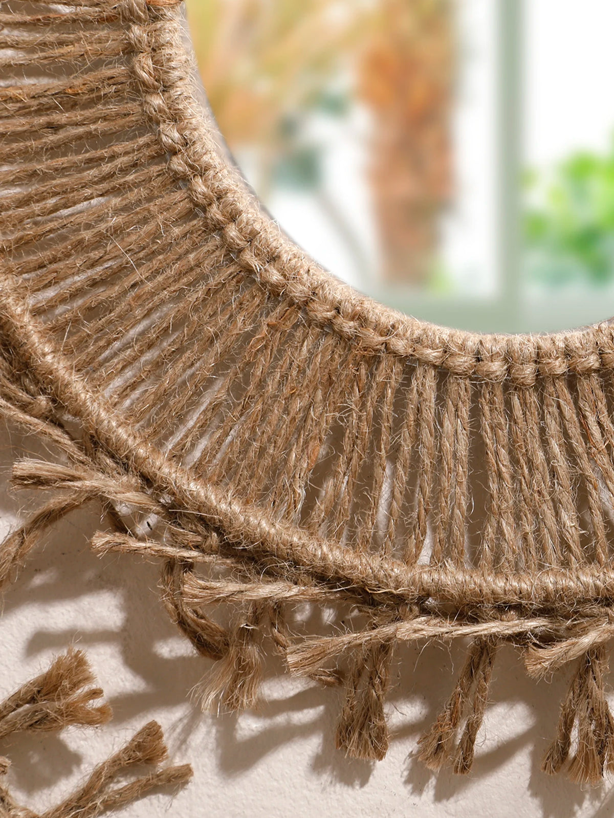 Boho Decorative Mirrors Macrame Round Mirror Aesthetic Room