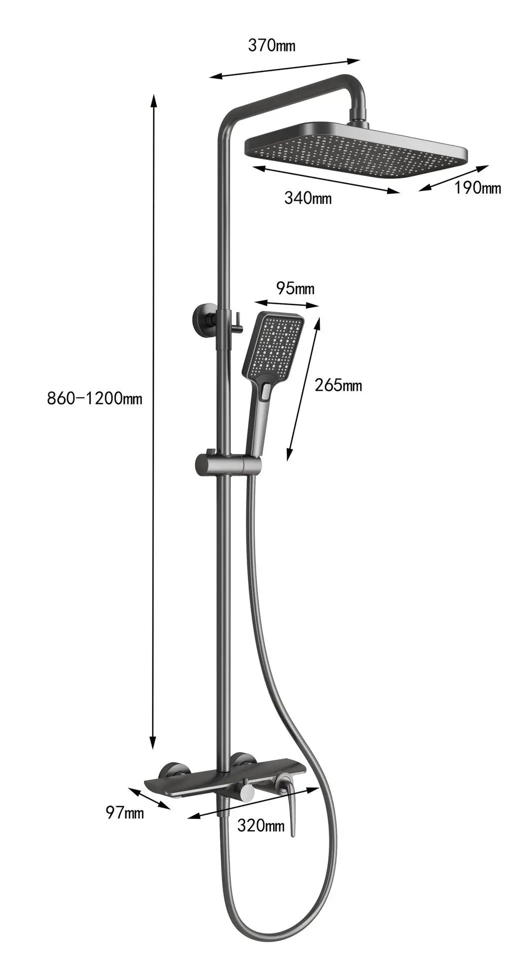 Kemaidi Bathroom Shower System Cold Control Triple Function