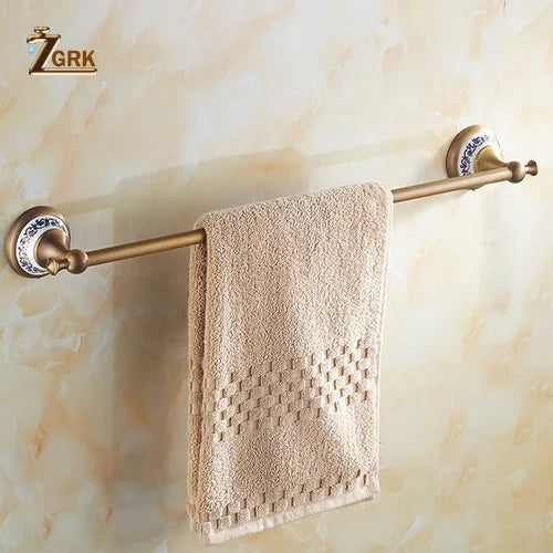 Zgrk Antique Bathroom Carved Brass Hardware Wall Mounted
