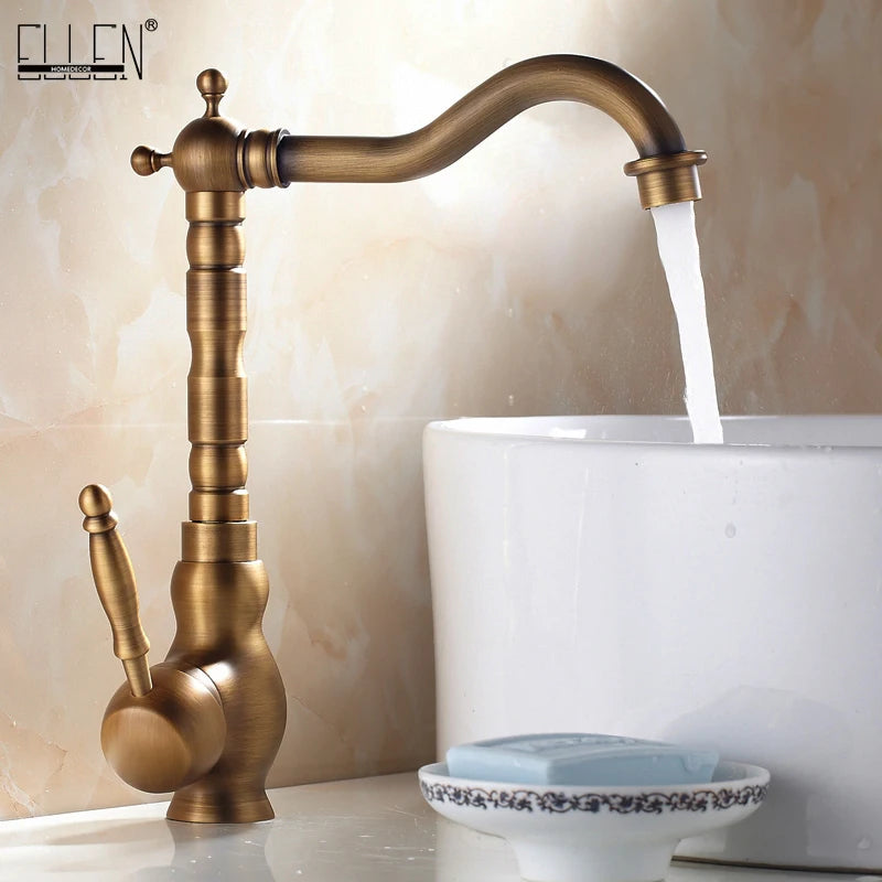 Bathroom Sink Faucet Antique Bronze Vessel Basin Faucet