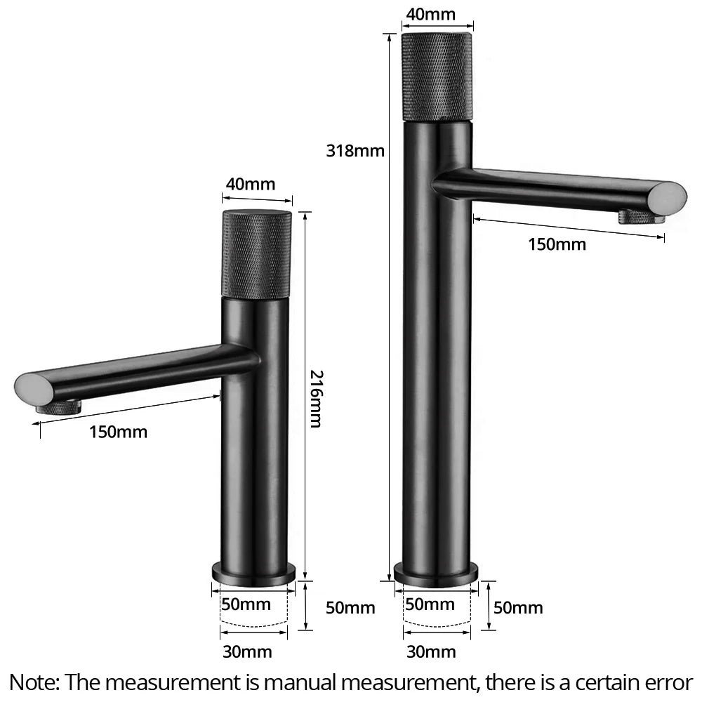 Knurled Faucet Brushed Gold Basin Faucet Bathroom Taps