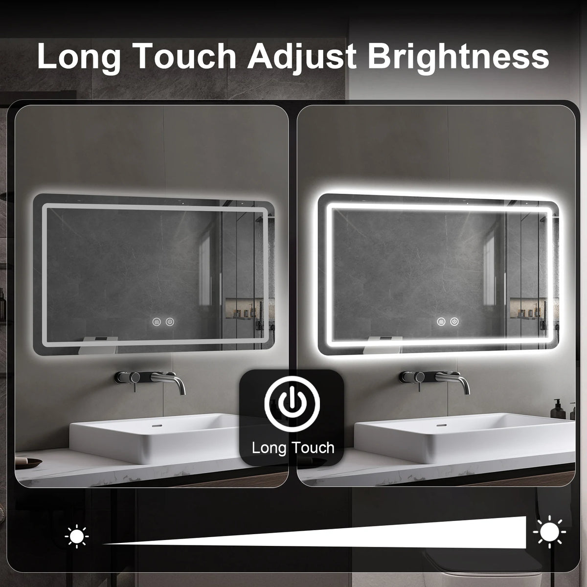 36x24 Inch Led Bathroom Mirror Vanity Mirrors Backlit