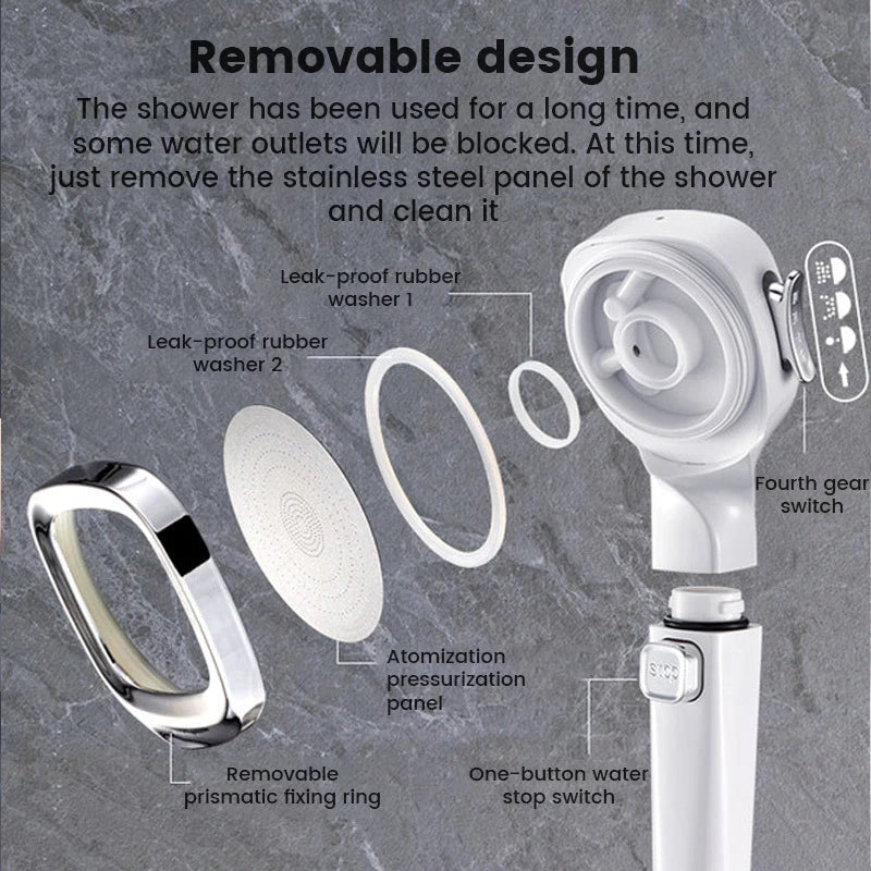 Shower Booster Showerhead Strong Pressure Shower Head Bathroom