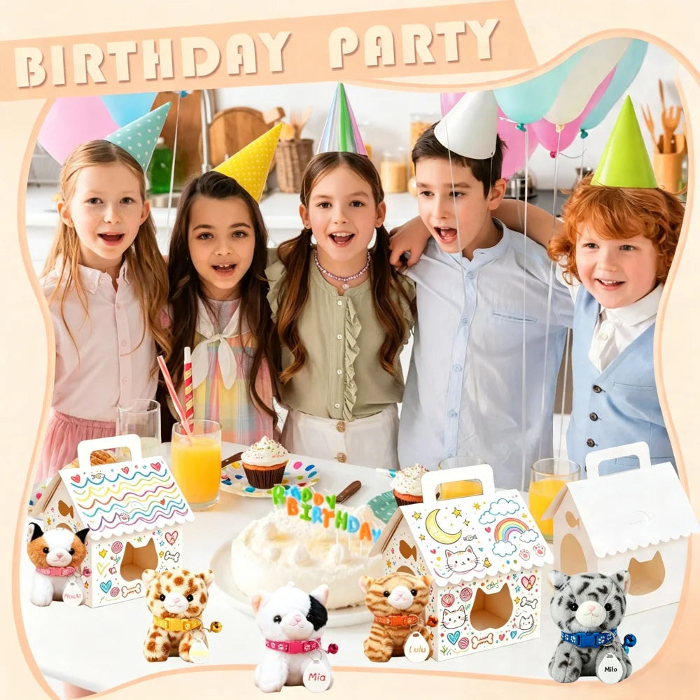 8-32set Adopt Kitten Party Favors Cat Stuffed Animals