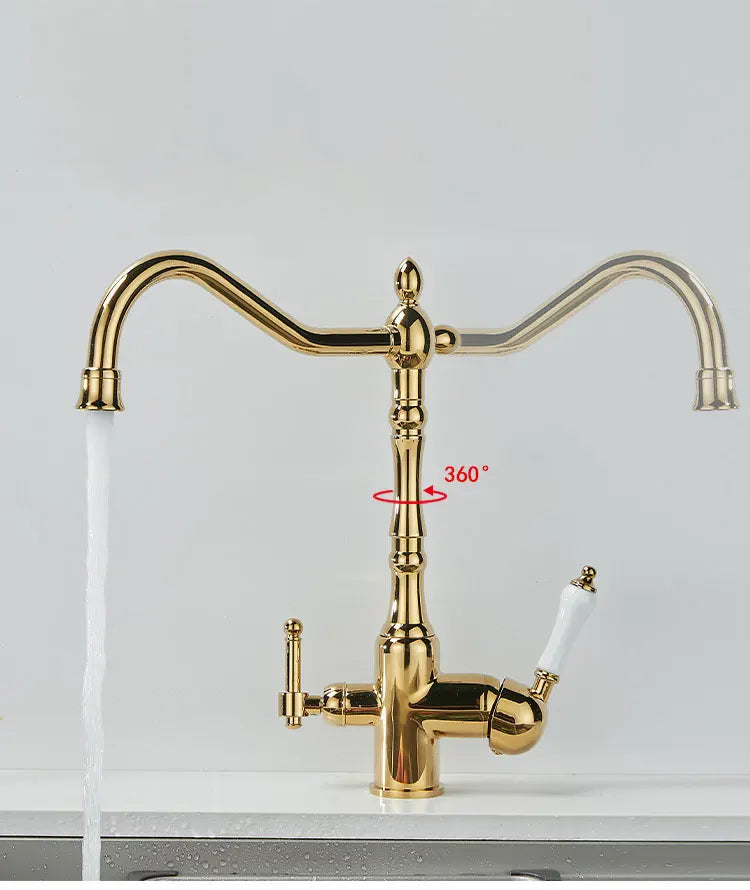 French Brass Light Luxury Three In One Pure