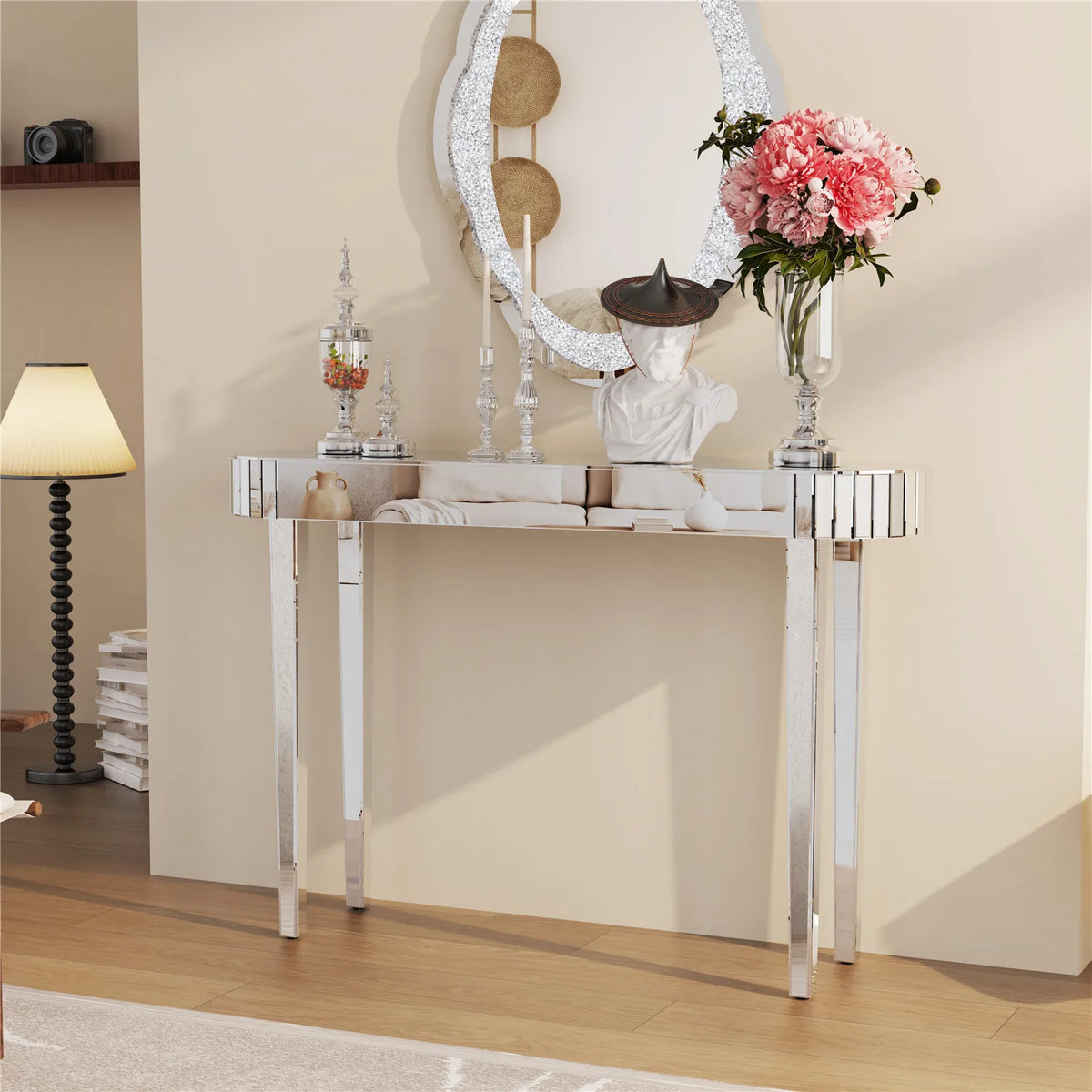 Mirrored Console Table Mirrored Makeup Vanity Table Desk