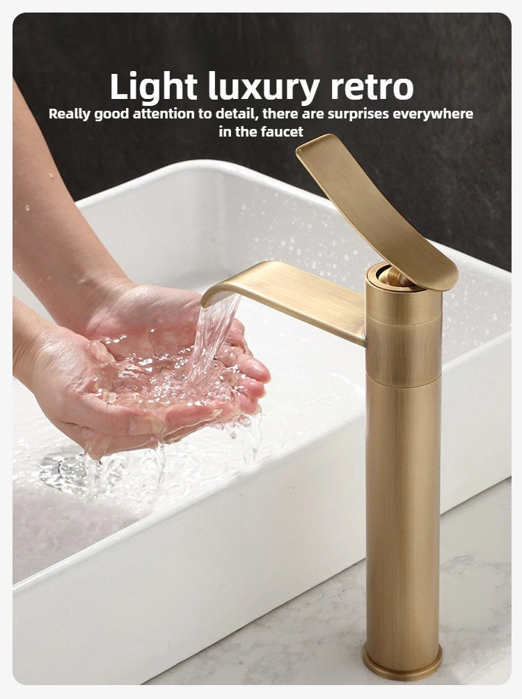 Bathroom Faucets Stainless Steel 304 Brushed Gold Basin
