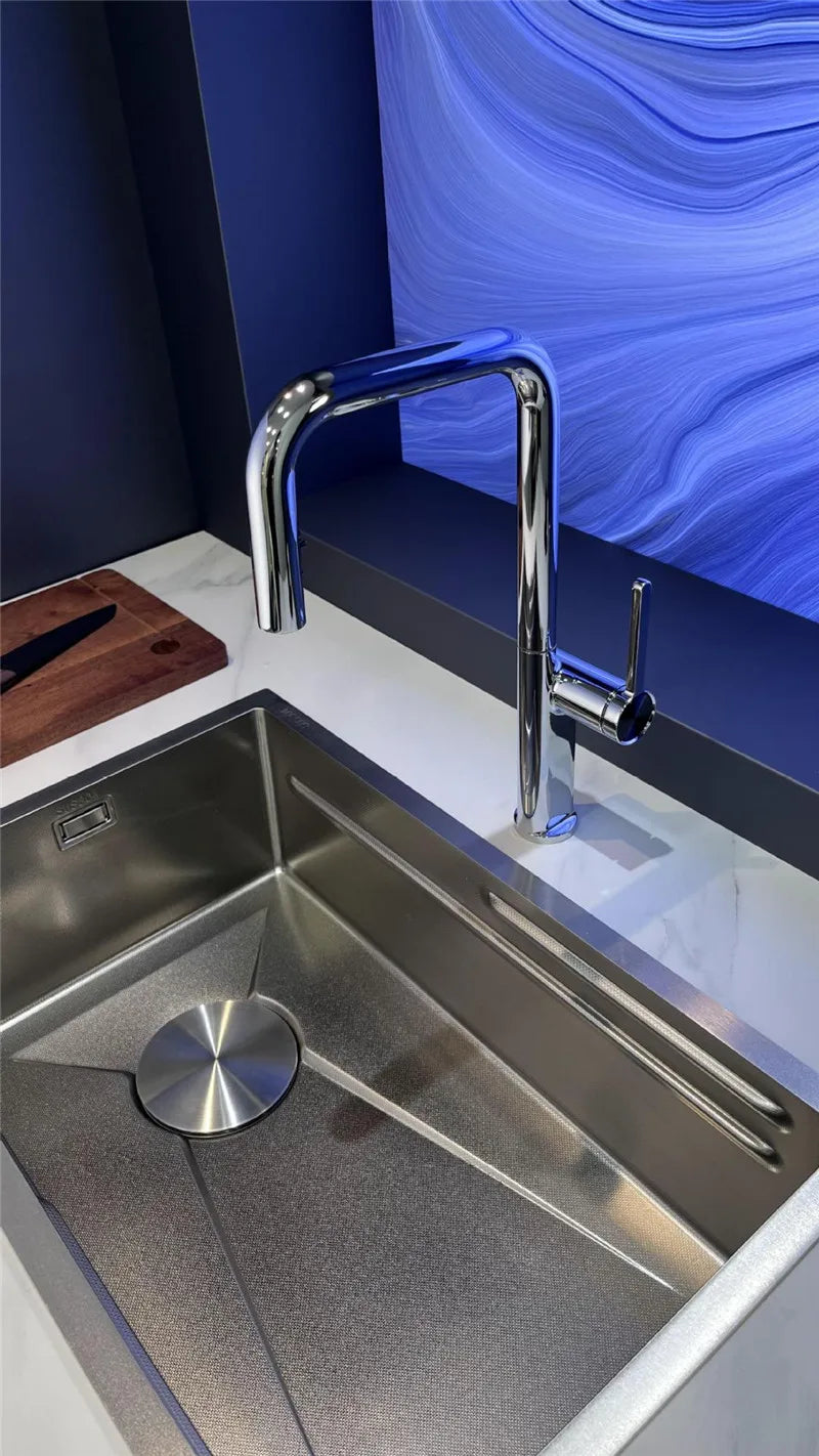 Brushed Gold Pull Out Faucets Brass Rose Gold