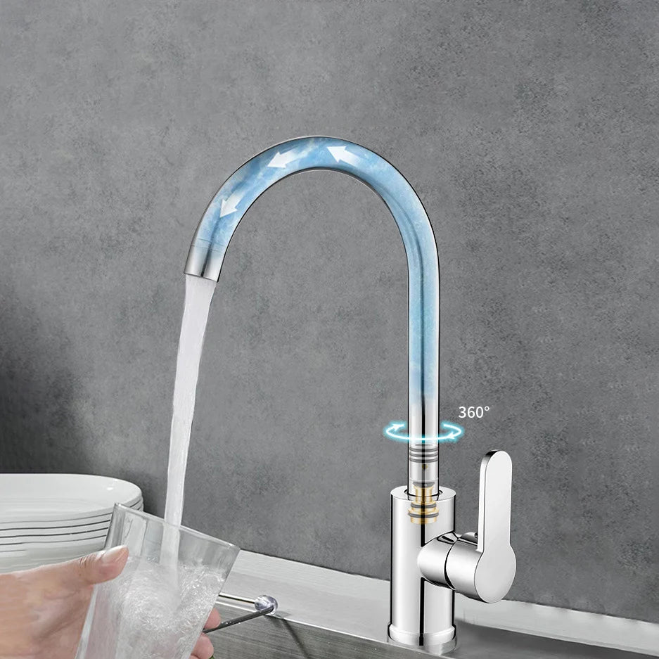 360 Rotatable & Cold Sink Faucet Large Bend
