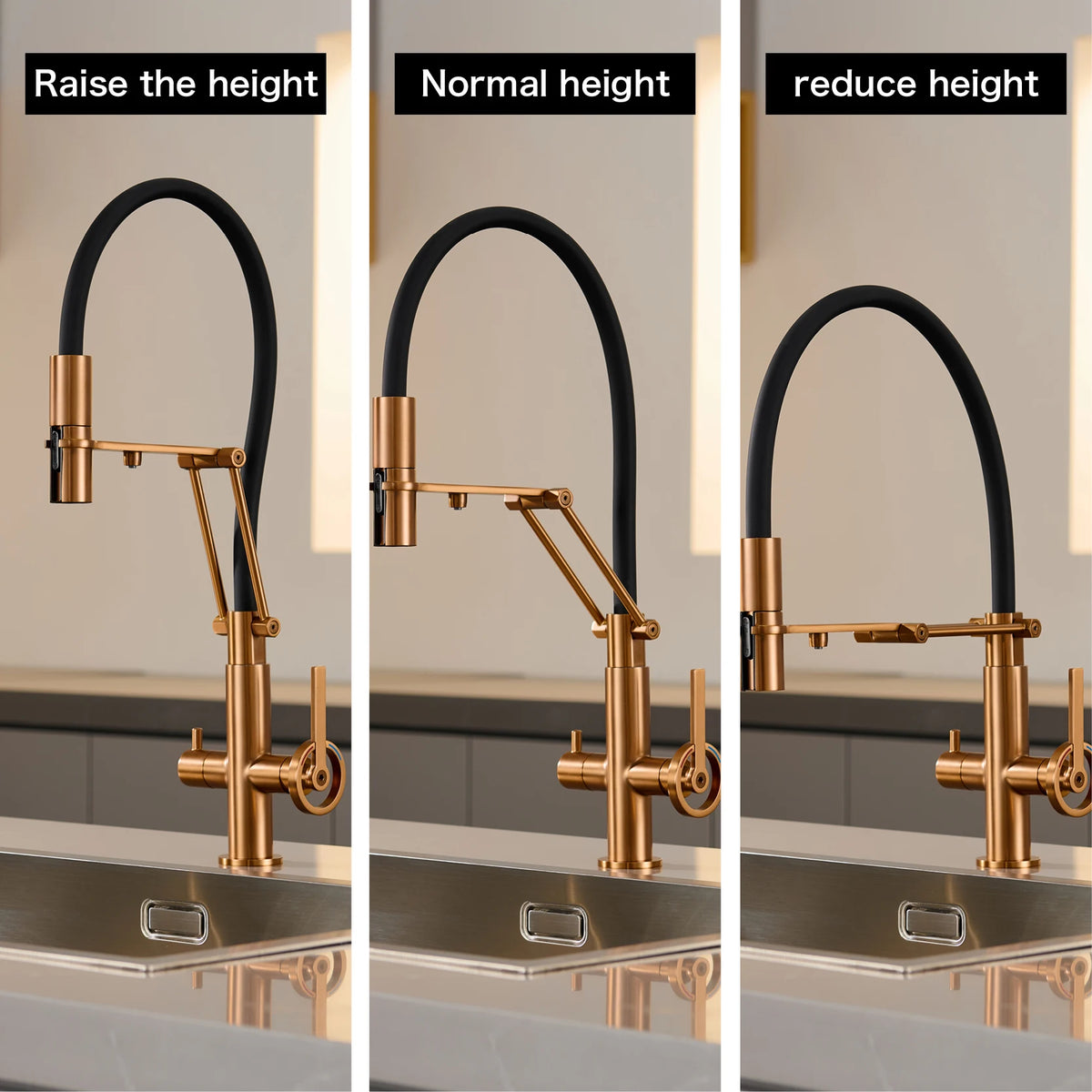 Gun Gray Brass Island Style Faucet Filtered Water