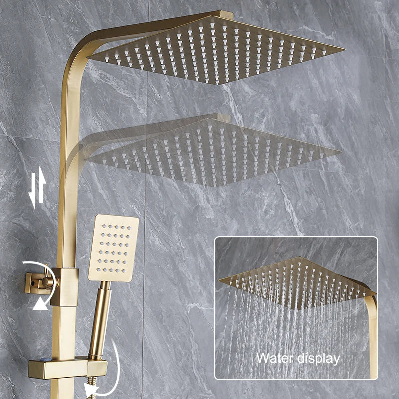 Oxg Brushed Nickel Gold Shower Faucet Bathroom Shower