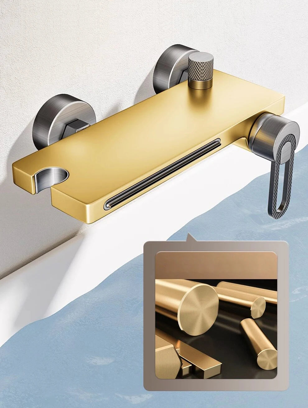 Bathtub Shower Faucet Handle Spout Mixer Tap Hand