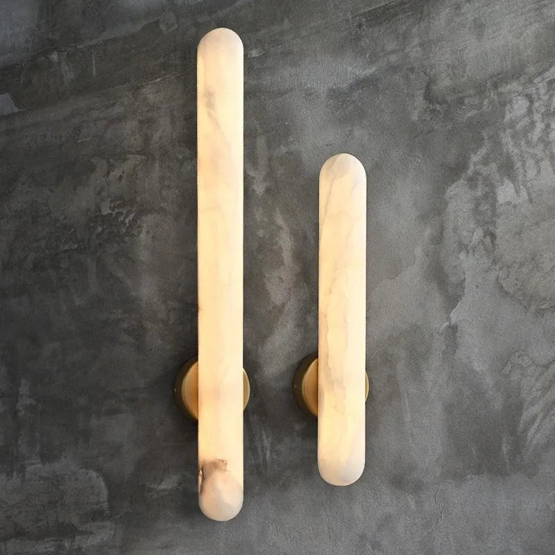 Full Brass Natural Marble Vanity Wall Light Bathroom