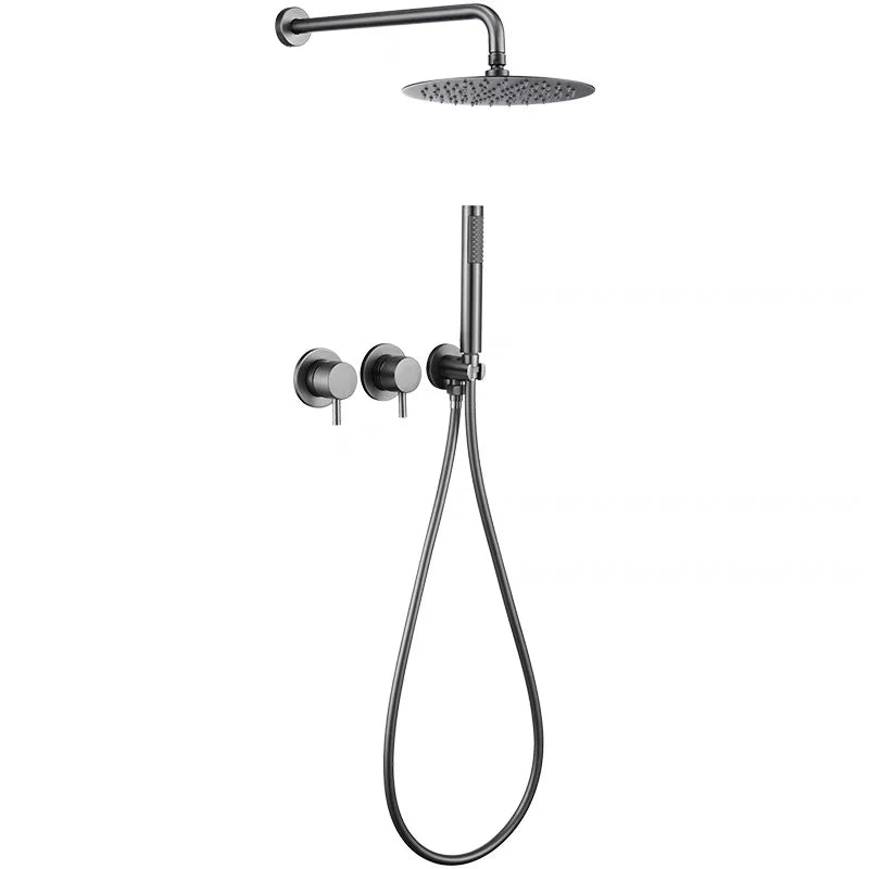 Monite Rainfall Shower Faucet Brushed Nickel Bathroom Shower