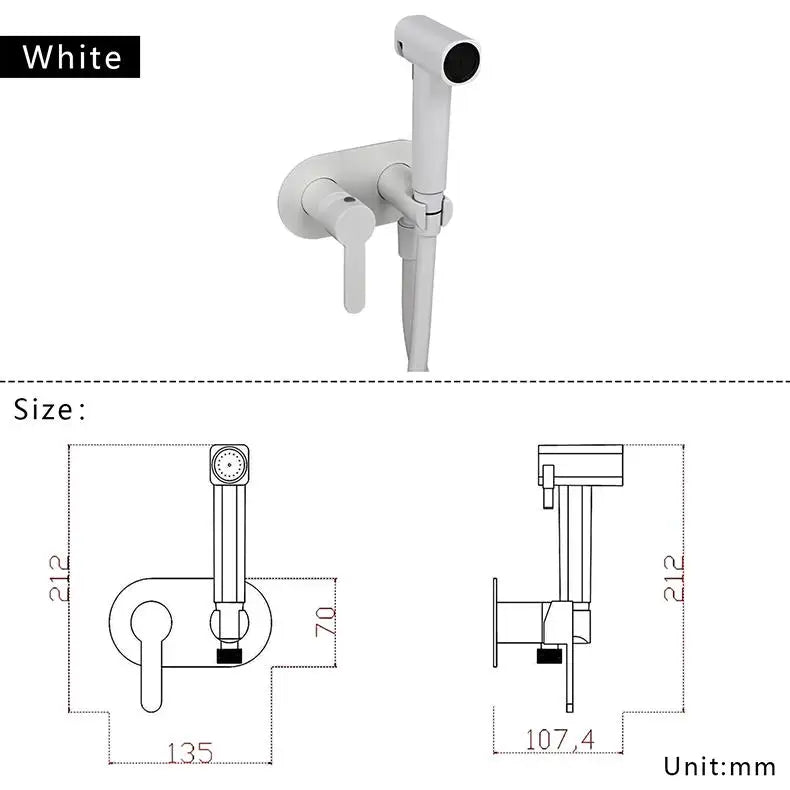 Brass Wall Mount Toilet Bidet Sprayer Faucet Cold