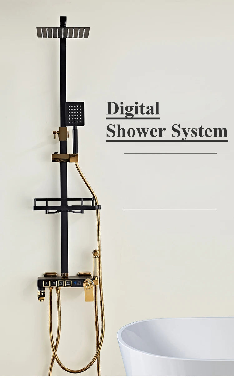 Chrome Digital Bathroom Shower System 10 Inch Stainless