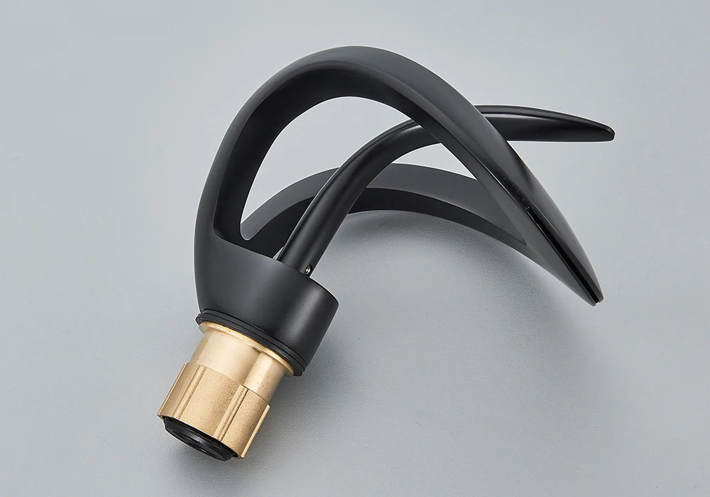 Rozin Luxury Black Basin Faucet Grey Bathroom Waterfall