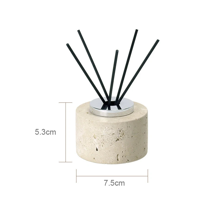 Beige Travertine Bathroom Natural Marble Soap Dispenser Reed