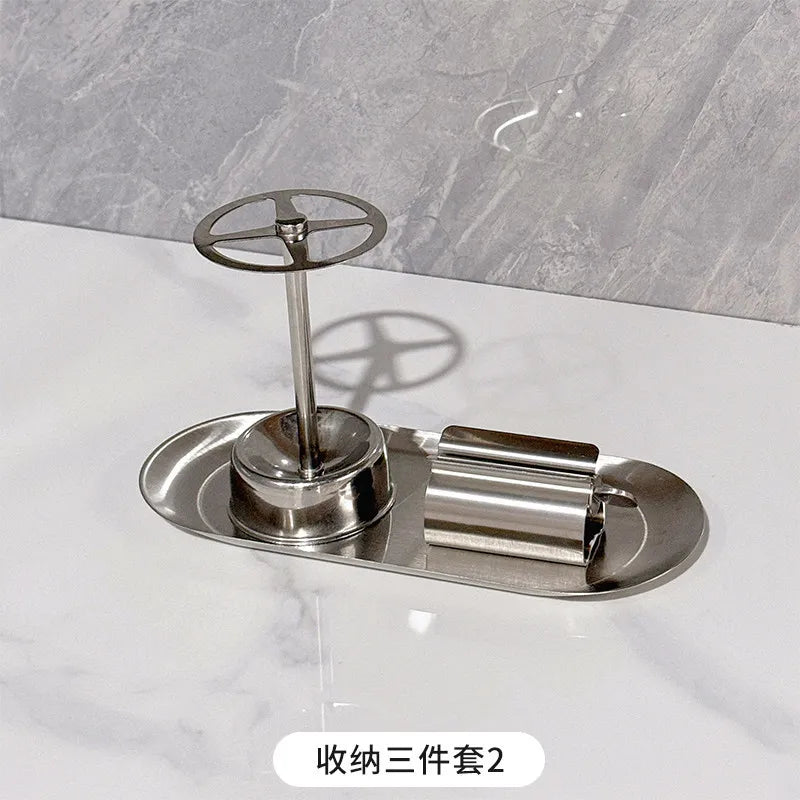 Stainless Steel Toothbrush Toothpaste Holder Wall Mounted
