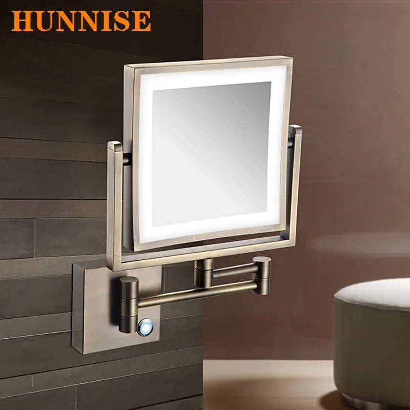 Magnifying Bathroom Mirror Hunnise Quality Brass Gold Hotel