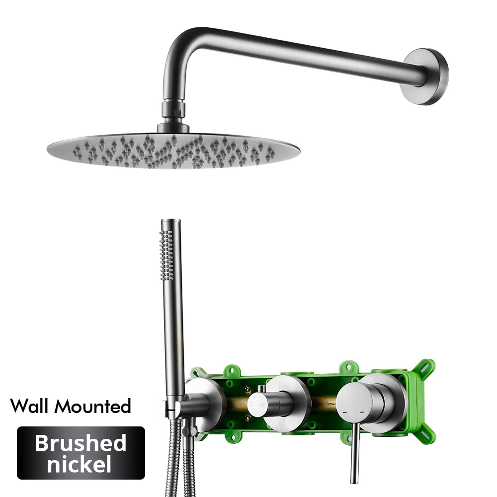 Gunmetal Shower Faucet 8-16 Embed Box Wall Mounted