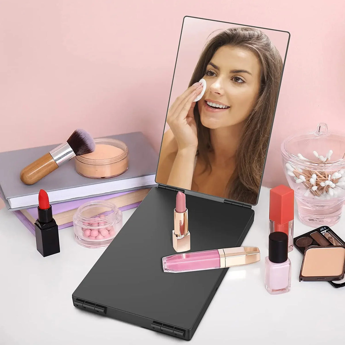 Travel 360 Trifold Vanity Makeup Mirror Height Adjustable