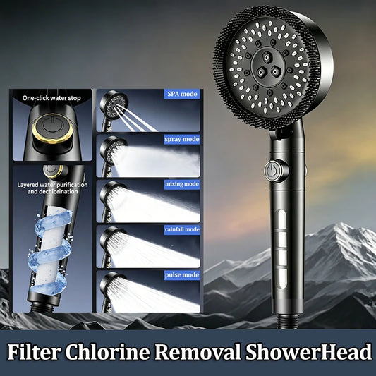 Modes High Pressure Turbo Shower Head Spa Massage