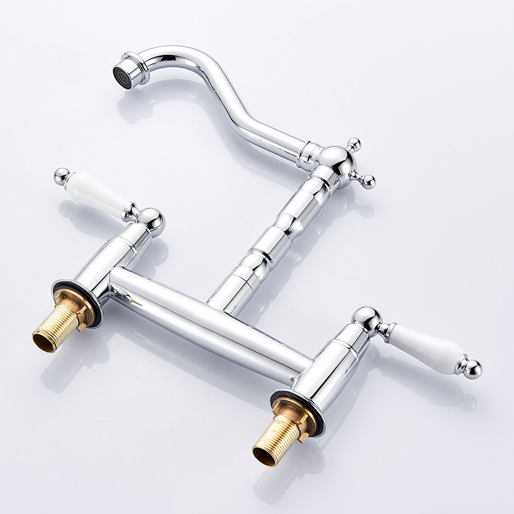Ceramic Handle Faucet European Style Full Brass Retro