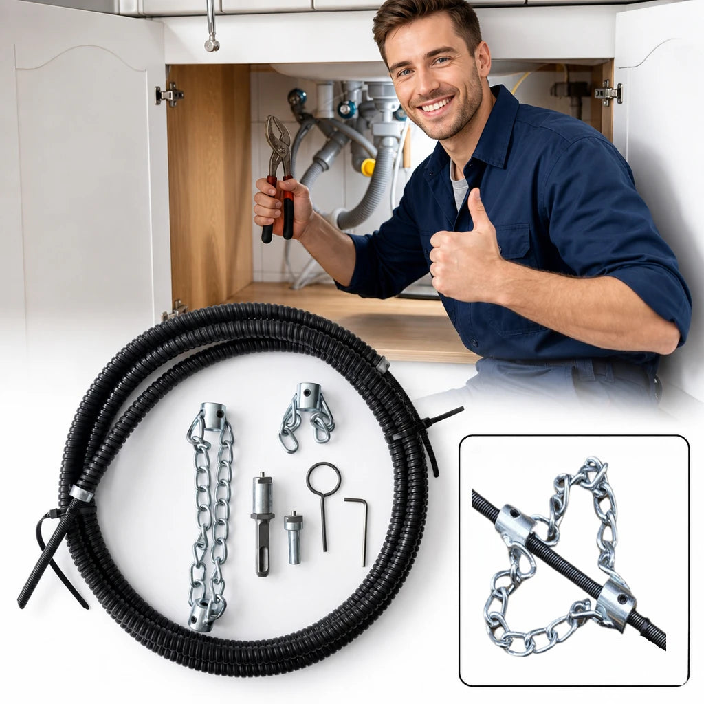 Electric Drill Drain Cleaner Spring Extension Sewer Pipe