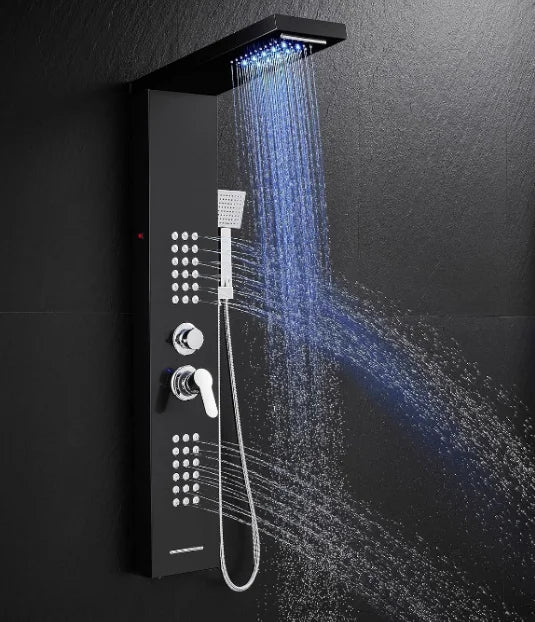 Rain Waterfall Shower Panel Faucet Body Massage Jets