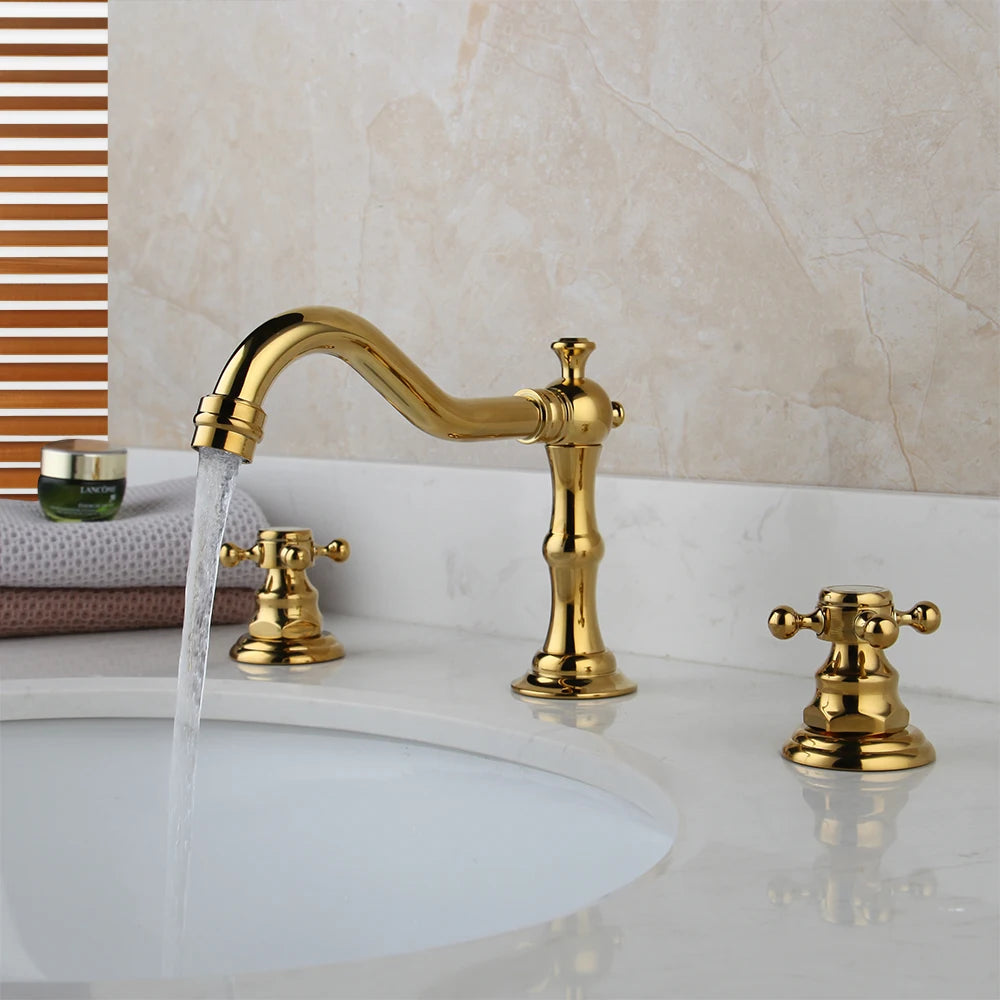 Kemaidi Antique Brass Bathroom Faucets Inch Brass Widespread
