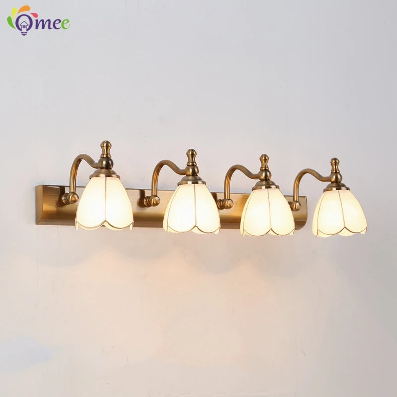 Modern Bathroom Vanity Light Fixtures 3-Light Milky Glass