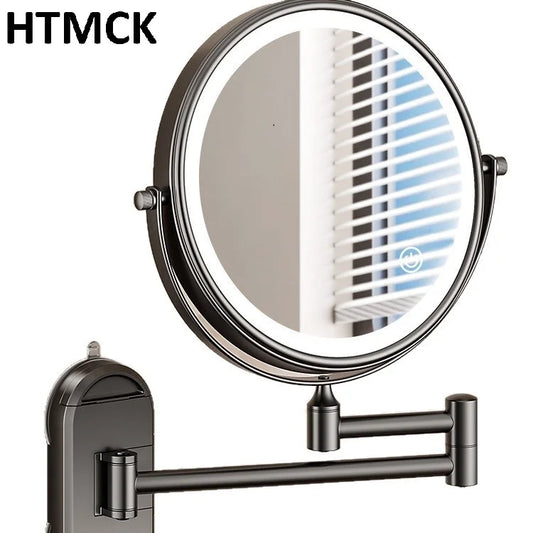 Inch Wall Mounted Makeup Mirror Extending Folding Double