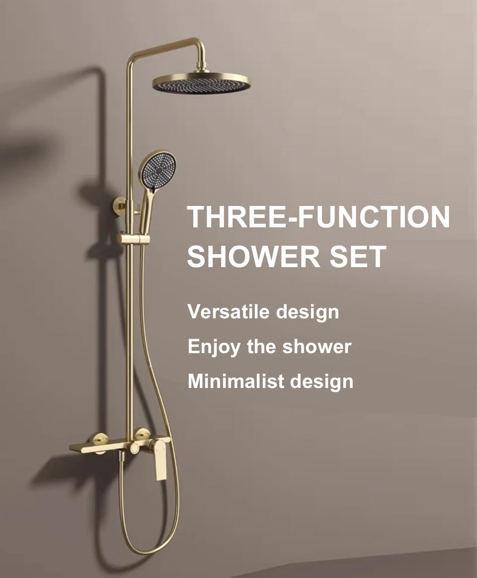 Vgx Gold Shower System Bathroom Shower Faucet 3-Way
