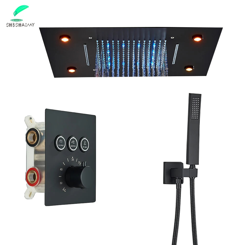 Luxury Thermostatic Shower Faucet Led Shower Sets Ceiling