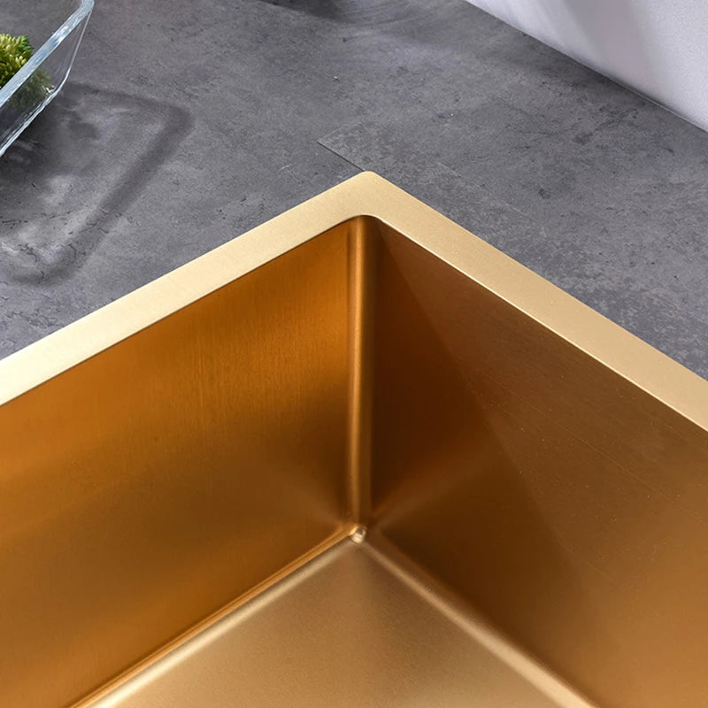 Gold Sink Above Counter Double Bowl Goldn Basket