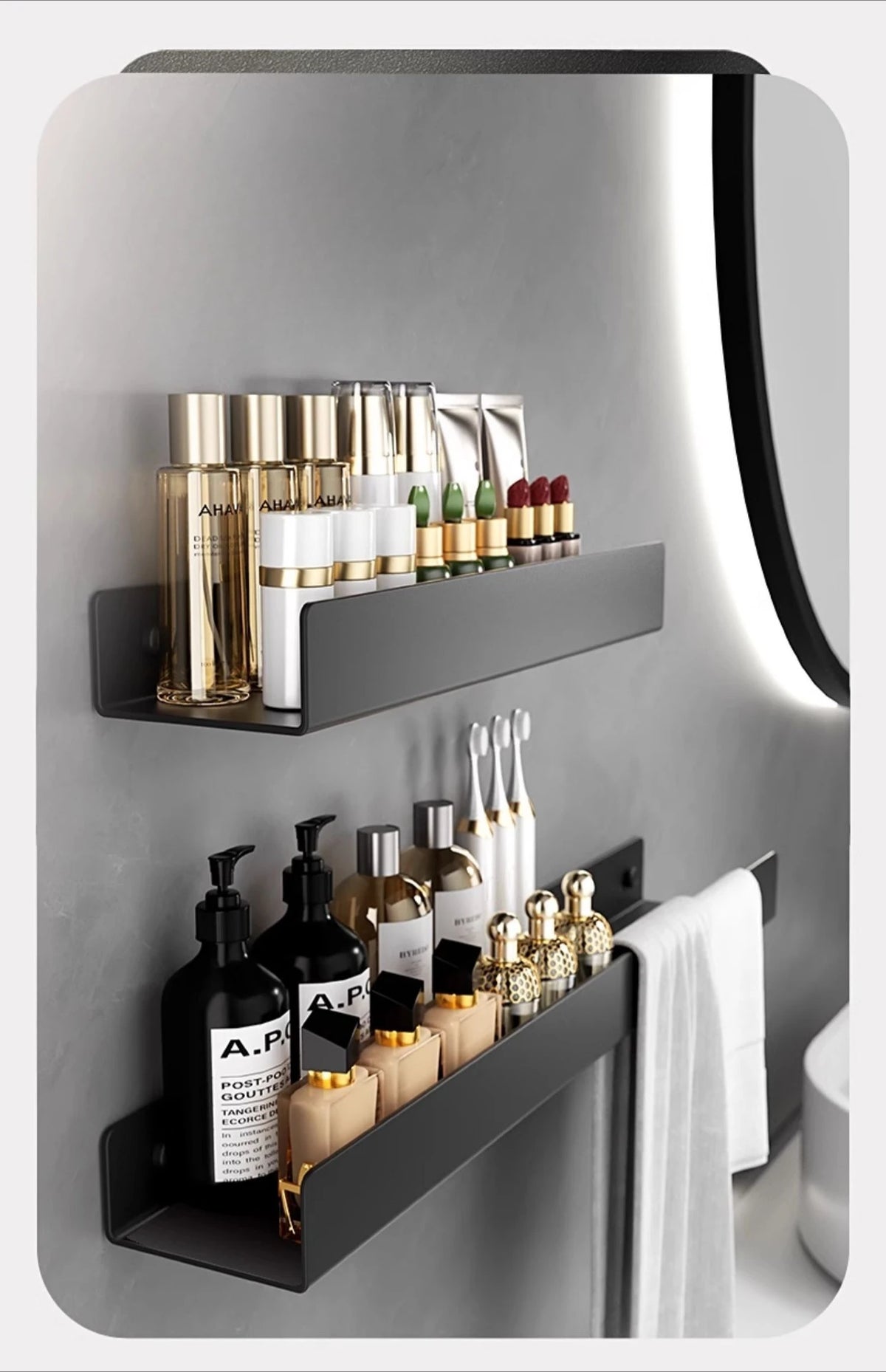 Luxury Minimalist Black Bathroom Rack Towel Rack -