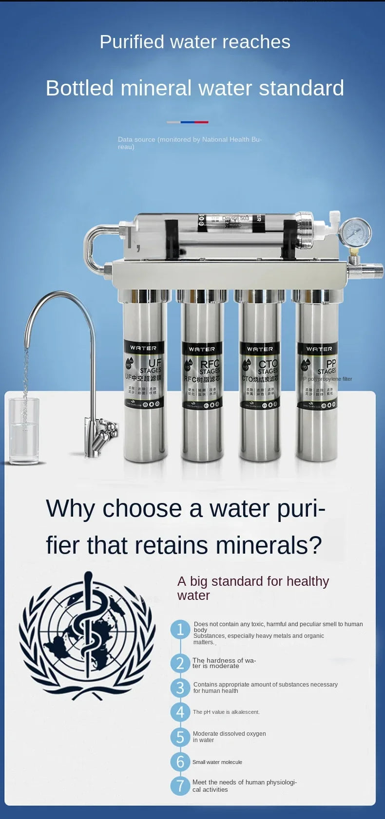 Stainless Steel Direct Drinking Water Purifier Tap Water