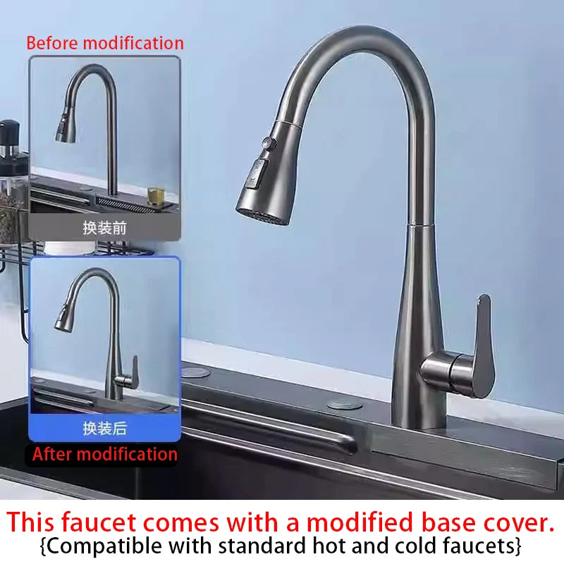 Popular Waterfall Faucet 304 Stainless Steel Cold Rainfall