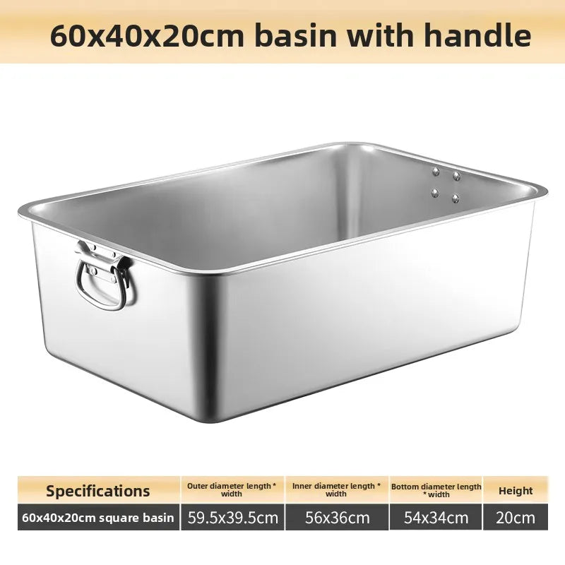 Stainless Steel 304 Deepened Square Basin Rectangular Box